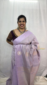 Vriksham Designer Lavender With Silver Work Pure Soft Silk Saree-VS4850